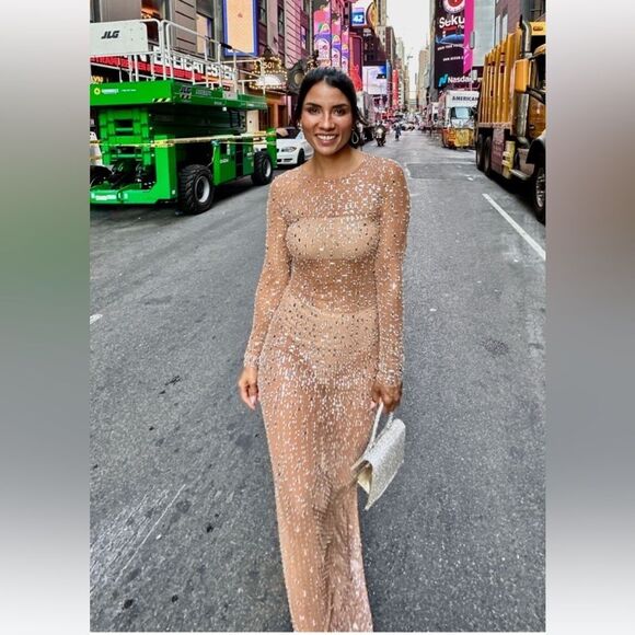 Retrofete 'Vinci' Silver Crystal Embellished Dress Size XS NWT - Picture 1 of 12